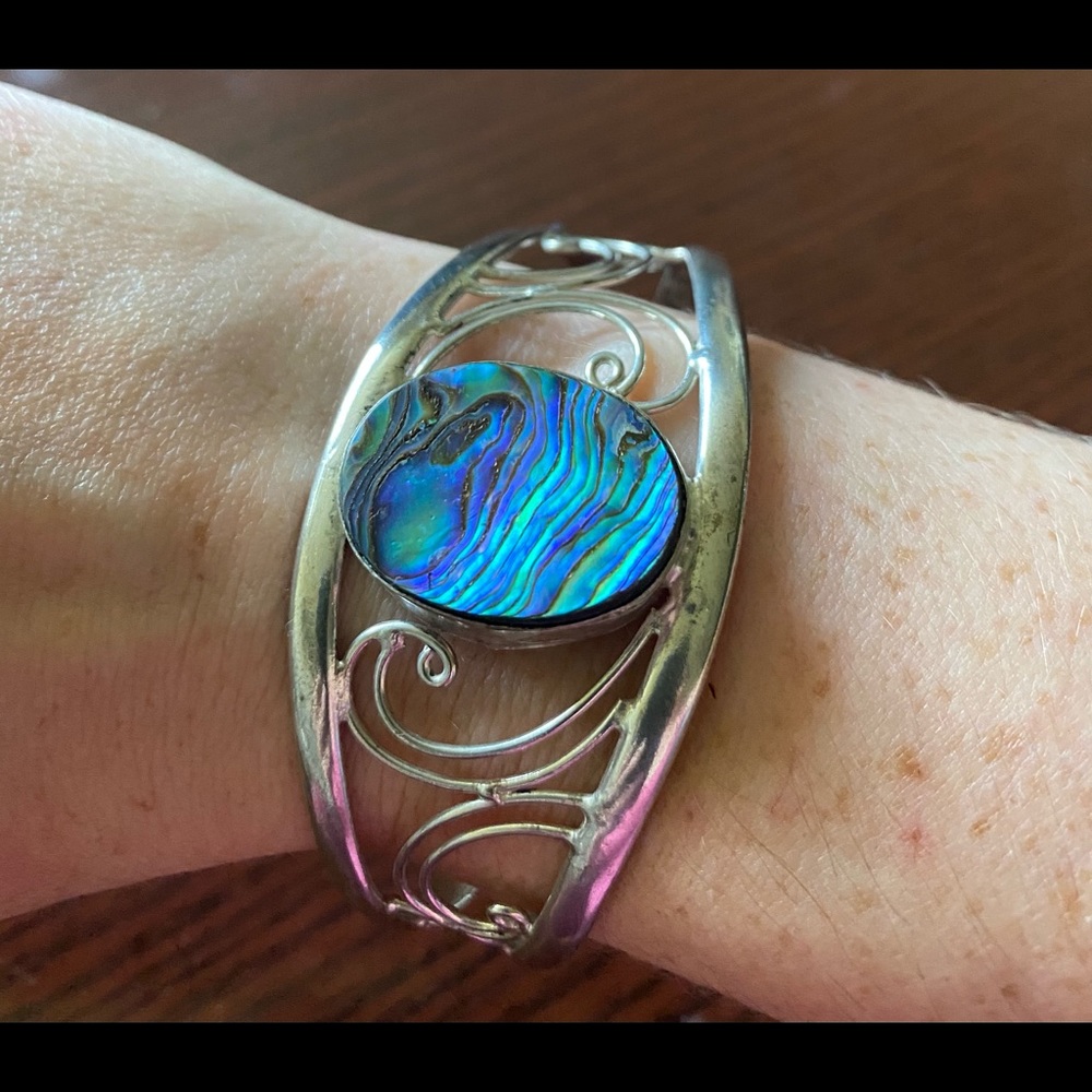 "Polynesian Glow" Sterling Silver Cuff Bracelet